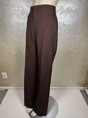 Vintage Ladies 1970’s PULSE Brown Polyester Pants Wide Leg High Waisted Disco