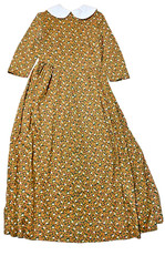 Vintage Prairie Dress Basque Waist 70s Homemade Psychedelic Floral Hippie Maxi