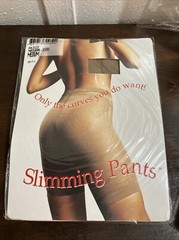 Vintage Pantyhose Slimming Pants Medium (8-10) Natural Tummy Lift NOS