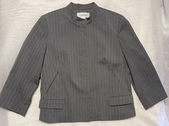Vintage Calvin Klein, Womens 4 Gray 2 Piece Androgyny Pinstripe Pant Blazer Suit