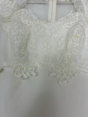 VTG ILGWU Victorian Wedding Dress Gown Sweetheart Neck with Train/Veil 8 Ivory