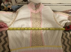 VTG 60/70 Reprod Wom Antique Victorian Maxi Dress Embroid/Pintucks ESTIM. 2XS/XS