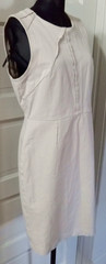 90’s BANANA REPUBLIC Pintuck Tan Fitted Denim Dress 14