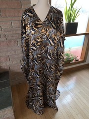Vintage Winlar Leopard Animal Print Caftan Evening Gown Maxi Lounge Dress OS
