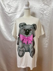 Vintage 1980s 1990s Koala Pink Ribbon Graphic T shirt White USA Kawaii Cute