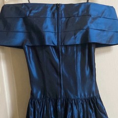 Vintage 80s Gunne Sax Moody Blue Taffeta Tulle Lined Party Dress SZ 9