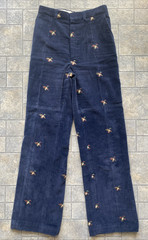 Vintage 1980s David Brooks Corduroy Duck Embroidered AOP Pants Size 8 Womens VTG