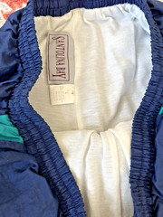 vintage SANTOLINA BAY Navy Colorblock ladies sz L Track suit windbreaker lined