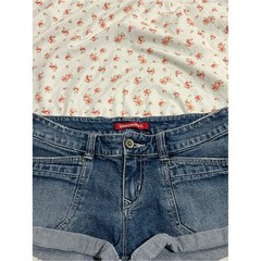 vintage union bay low rise butt pocket denim mini shorts
