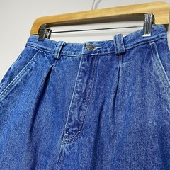 Vintage Bon Jour High Waisted Pleated Blue Jeans Size 14 (27X26)