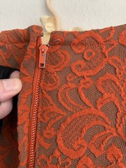 M Vintage College Girl New York Orange Matelasse Paisley Scooter Mod 60s Retro