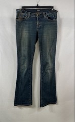 Vintage Y2K D&G Dolce & Gabbana Women’s Blue Low Rise Distressed Flare Jeans 30