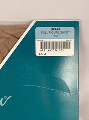 SEARS HUG-ALON Pantyhose Full Figure Short NUDE NEW Vintage Nylons