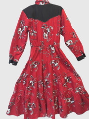 VTG Circle T Marilyn Lenox DRESS Rodeo Equestrian Cowgirl Western Cotton S/M 80s