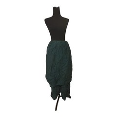 Rare Vintage 1990s Holly Lueders Silk Crinkle Skirt & Pants Set Teal Green 2X 3X