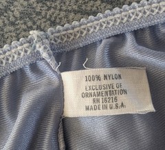 Vintage Sherman Nylon Hi-Cut Periwinkle Blue Lace Panties Large 7