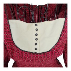 Vtg 50s Candy Jones XXS Folk Prairie Peasant Dirndl Midi Day Dress Ditsy Costume