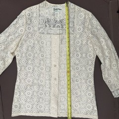 Vintage Tumbleweeds Lace Blouse 3/4 Sleeves – Ivory/Cream Top M