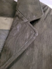 WOMENS VINTAGE COACH SUEDE JACKET NUBUCK LEATHER CAR COAT OLIVE GREEN SIZE SMALL