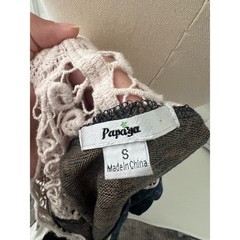 vintage papaya polka dot short sleeve top with butterfly crochet back