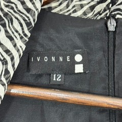 Vtg 90s Ivonne Jumpsuit 12 Zebra Print Flare Sheer Chiffon Statement Maximalist