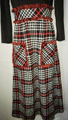 Vtg 1970s Shady Lane /Jonathan Logan Maxi Dress Blanket Plaid Flannel Sz 11/12