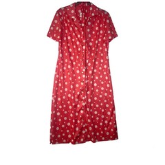 Three R’s Vintage Pink White Polka Dot Blouson Short Sleeve Midi Dress size 14.5