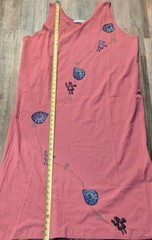 Vintage Blue Fish Hand-Printed Cotton “Size 2x” Tank Dress – Artist Signed
