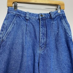 Vintage Bon Jour High Waisted Pleated Blue Jeans Size 14 (27X26)