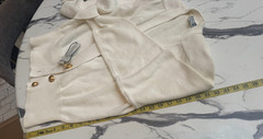 New Nordstrom Cotton Cardigan White Gold Button Sweater Sz M Vintage Luxury 80s
