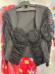 Y2K Moda International Black Lace Corset Bustier Bolero Top Goth Romantic Victor