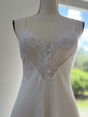 VTG 70s Barbizon White Lace Maxi Nightgown Slip S Fairy Whimsi Feminine Bridal