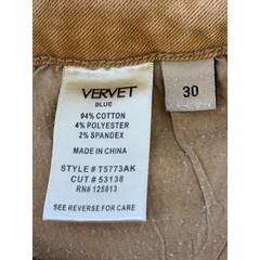 Vervet Blue Jeans Sun Beige Factory Distressed Raw Hem Preppy, Women’s Size 30