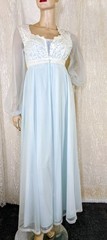 VTG Olga Stretch Full Sweep Lace Lingerie Nightgown Chiffon Peignoir Robe Set S
