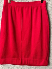 Vintage Andrea Jovine L Wool Red Knit Skirt Womens Classic Pull-On Pencil Midi