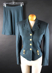 Vintage 80s 90s Entre Deux Modes Carrie Rouveyroi Designer Skirt Suit Size 4