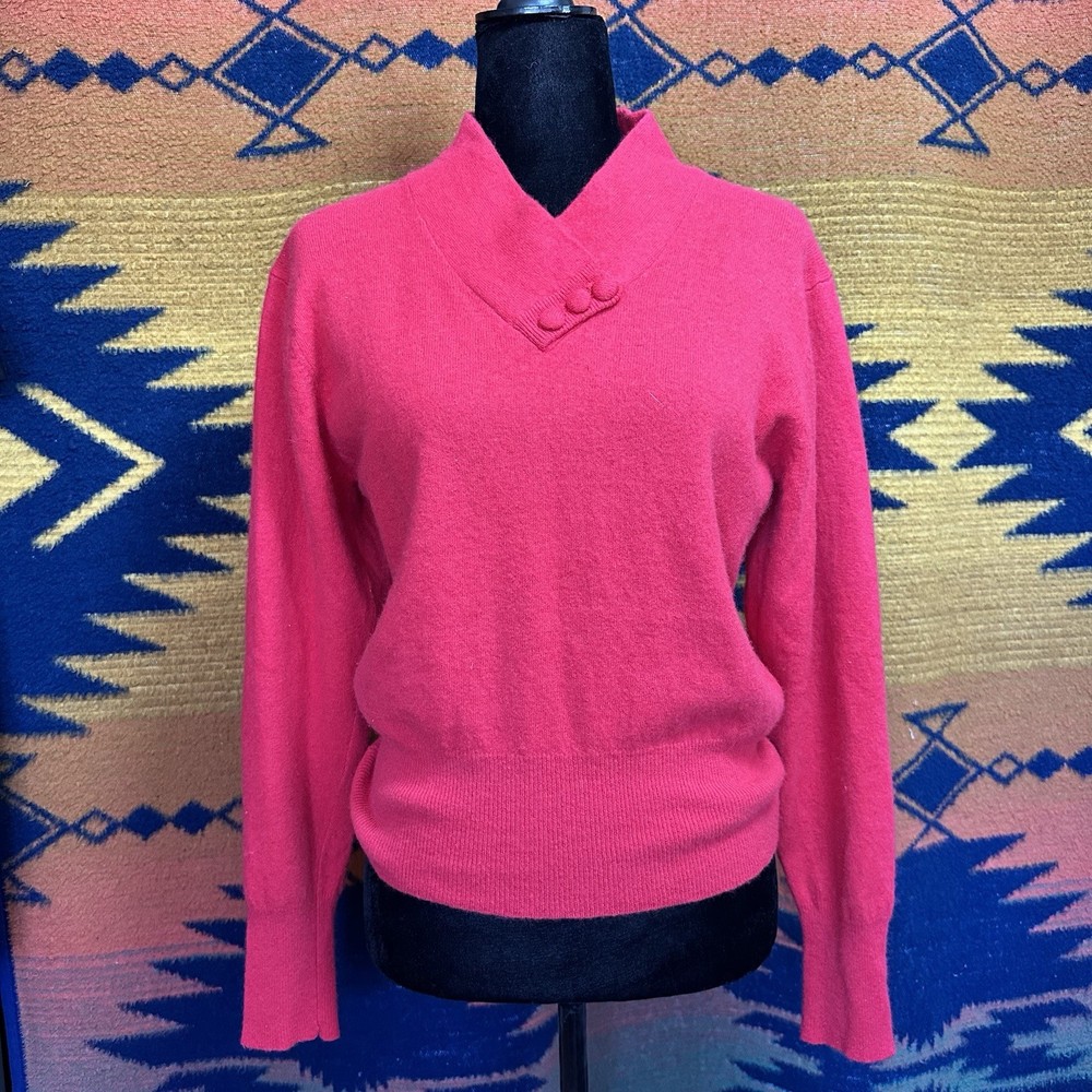 Vintage Christie & Jill Lambswool Angora Rabbit Hair Red Sweater. Medium.