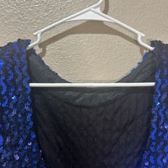 Vintage Fredericks Of Hollywood Blue Sequins Wiggle Dress Party Vegas Cocktail M
