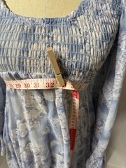 Vintage 1970s Baby Blue Prairie Maxi Circle Dress Bell Sleeve Cottagecore XS/S