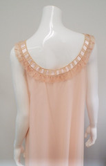 Vintage Odette Barsa Pink Nylon Lace Peignoir Set SMALL New Old Stock Tags Fancy