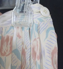 Vtg Personal Petites Skirt Pleated Polyester Floral Tulips Modest Full Swing 10P
