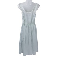 Vtg 60s Godfried house dress sz S semi sheer Yoke lace shabby chic cottage
