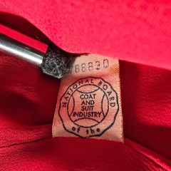 Vintage 1960s Bullock’s Wilshire Los Angeles Red Shantung Silk Mod Coat (L)