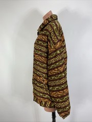Vintage 100% Silk Studio Sportif Bomber Jacket Animal Print Geometric Zip XL