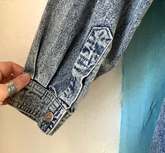 Vintage Long Jeans DRESS, Embroidered, Metallic Threads, Elastic Waist, Sz L-XL