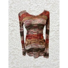 vintage ultra flirt long sleeve knit sweater with cutest mini pockets