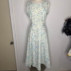 VTG 90s Victoria Holley Cottagecore Floral Fit & Flare Cotton Midi Dress 12