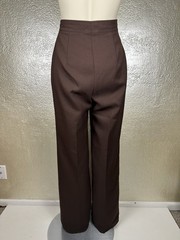 Vintage Ladies 1970’s PULSE Brown Polyester Pants Wide Leg High Waisted Disco