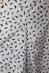 Vintage 1980s Black White Geometric Blouse Mermaid Skirt Set Women’s XS/S 26″