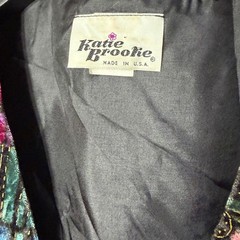 Vintage Katie Brooke Velvet Abstract Geometric Vest Multicolor Size 12 Made USA